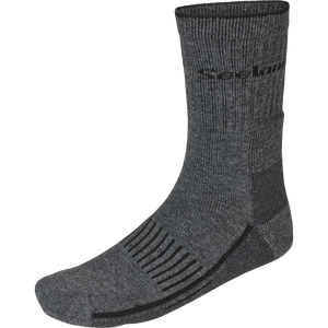 Heavy Field Merino-Socken Grau/Melange/Schwarz