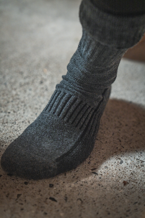 Heavy Field Merino-sokker Grey/Melange/Black