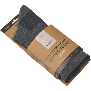 Heavy Field Merino-Socken Grau/Melange/Schwarz