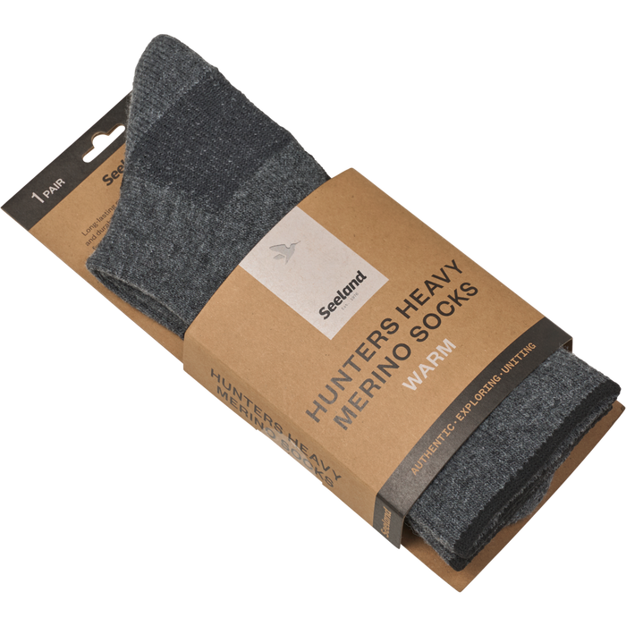 Heavy Field Merino-Socken Grau/Melange/Schwarz