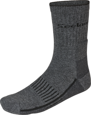 Field Heavy Merino Socken – Grey Melange/Black – Seeland