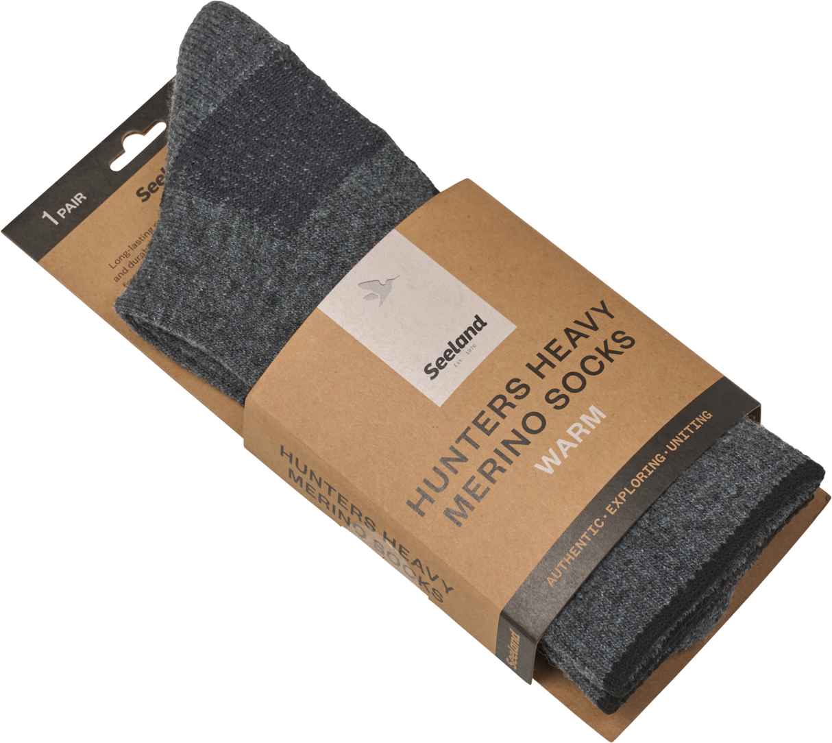 Field Heavy Merino Socken – Grey Melange/Black – Seeland