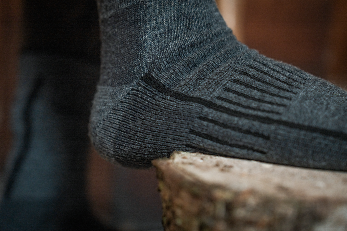 Field Heavy Merino Socken – Grey Melange/Black – Seeland