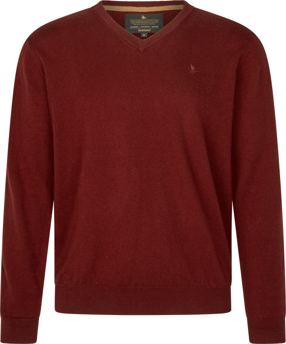 Pine V-Ausschnitt Pullover – Merlot – Seeland