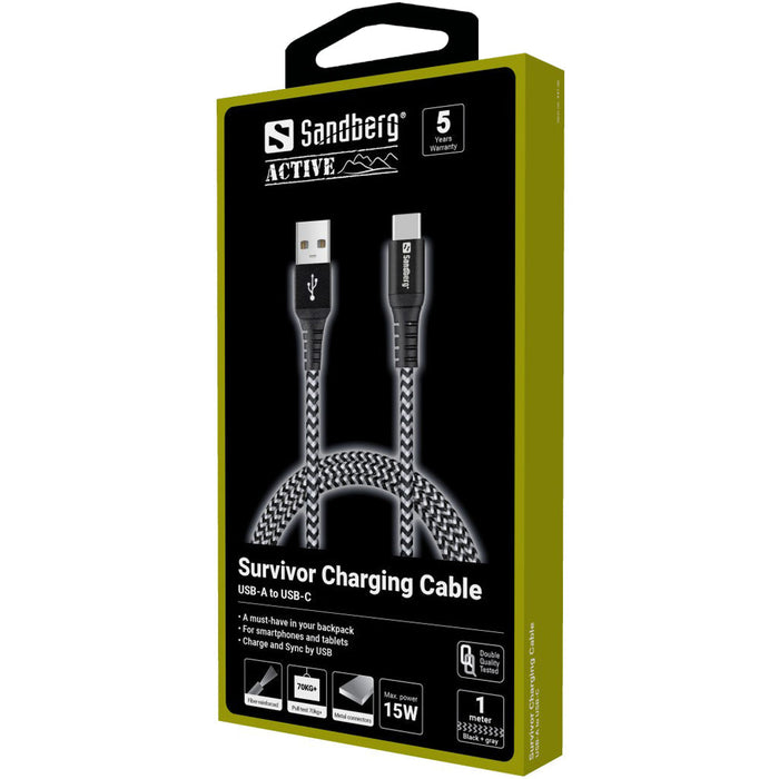 Survivor USB-C auf USB-A Ladekabel - Sandberg