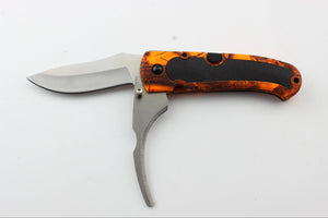 Orange Camo Klappmesser mit 2 Klingen – HuntElite