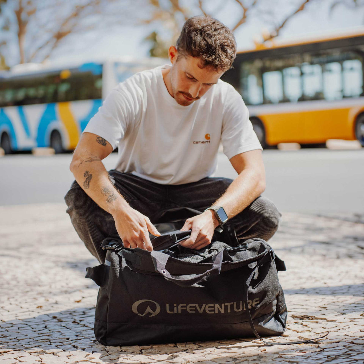 Expeditions-Cargo-Duffel, 50 Liter, Schwarz – Life Venture