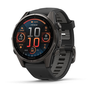 fēnix® 8 Pro – 47 mm, AMOLED, Sapphire, Carbon Grey DLC-titanium med sort/Pebble Grey silikonerem 3