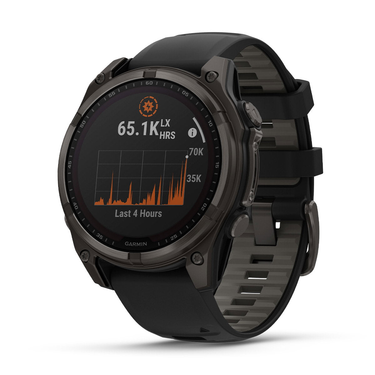 fēnix® 8 – 51 mm, Solar, Sapphire, Carbon Grey DLC-titanium med sort/Pebble Grey silikonerem 2