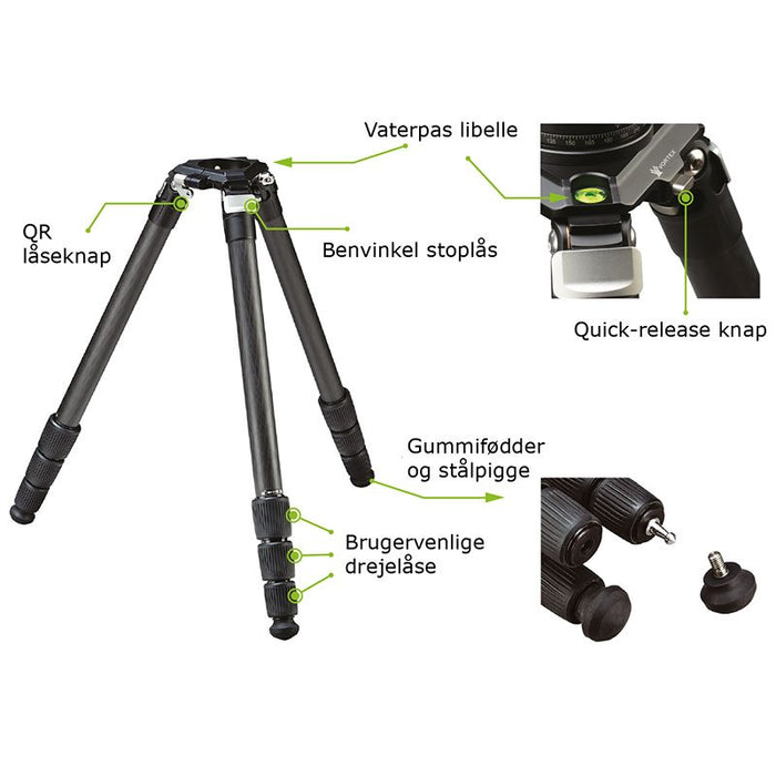 Vortex Radian – Fotostativ aus Kohlefaser mit Nivellierkopf (20 kg)