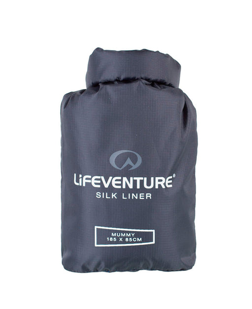 Silk Sleeping Bag Liner, Mummy, Grey - Life Venture