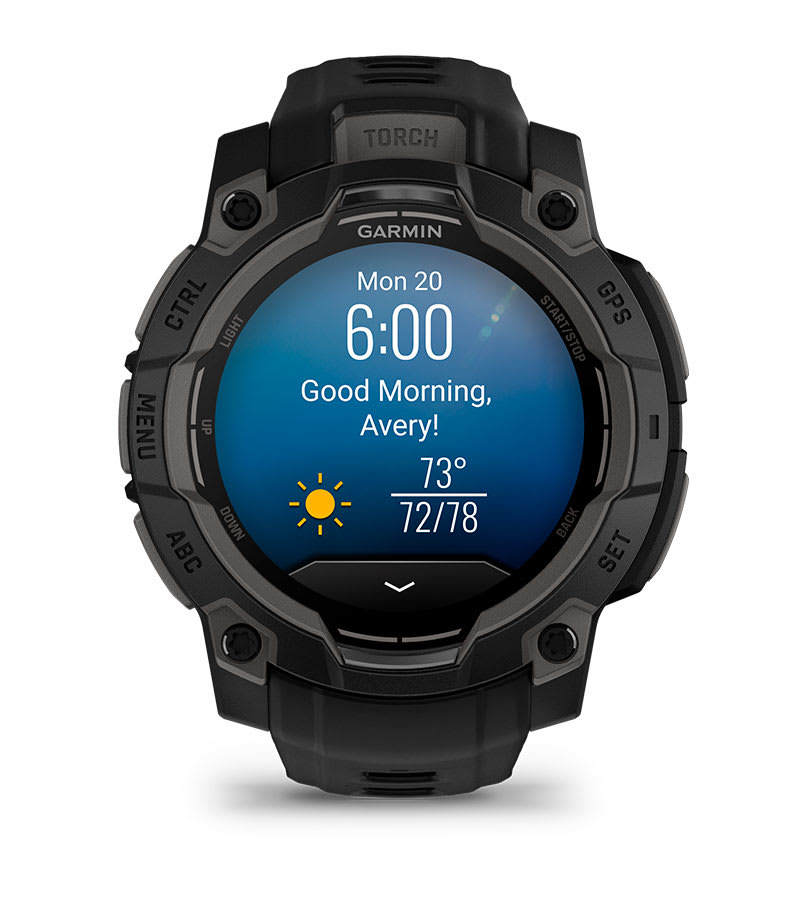Instinct® 3 – 45 mm, AMOLED, Schwarz mit schwarzem Armband – Garmin