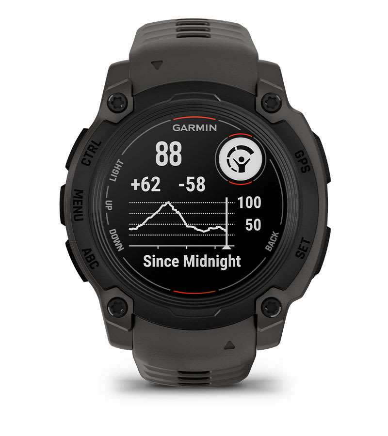 Instinct® E – 40 mm, Schwarz mit Charcoal-Armband – Garmin