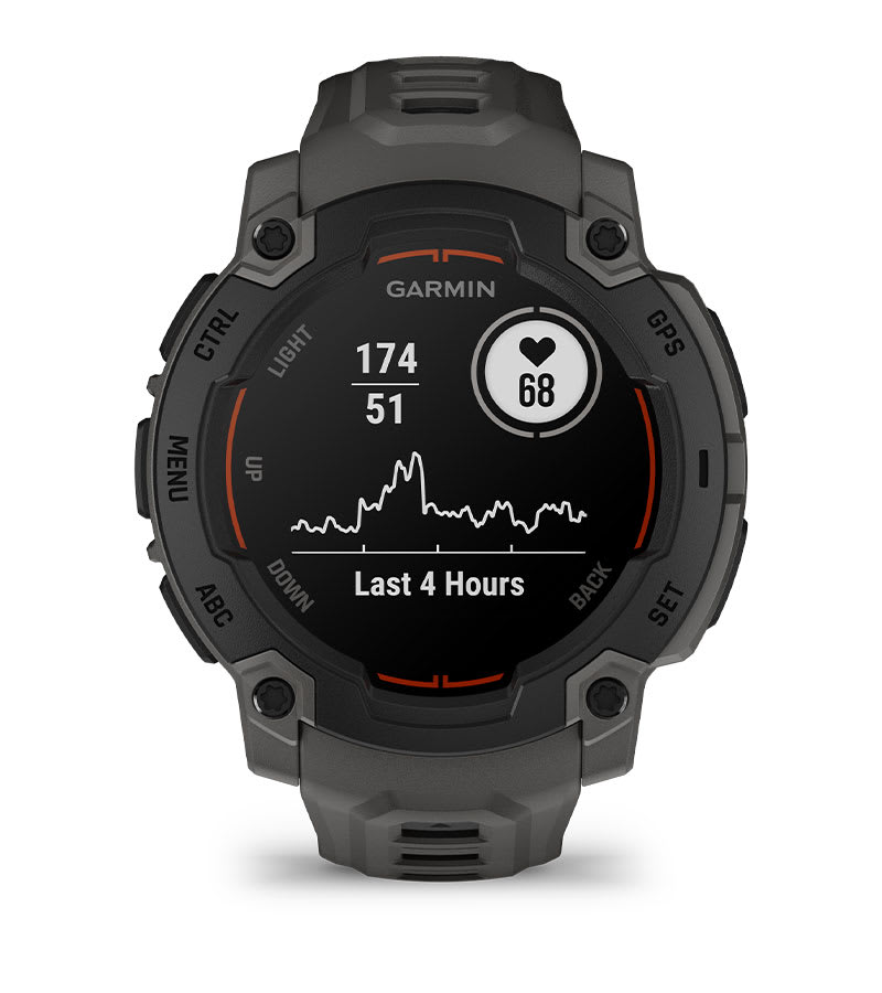 Instinct® E – 45 mm, Schwarz mit Charcoal-Armband – Garmin