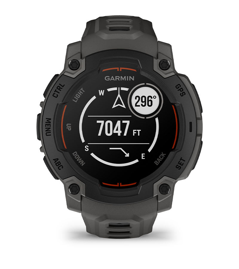 Instinct® E – 45 mm, Schwarz mit Charcoal-Armband – Garmin