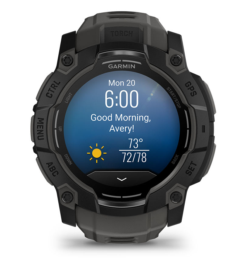 Instinct® 3 – 50 mm, AMOLED, Schwarz Mit Charcoal Riemen – Garmin