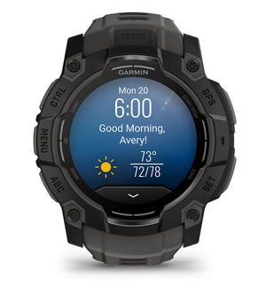 Instinct® 3 – 50 mm, AMOLED, Schwarz Mit Charcoal Riemen – Garmin