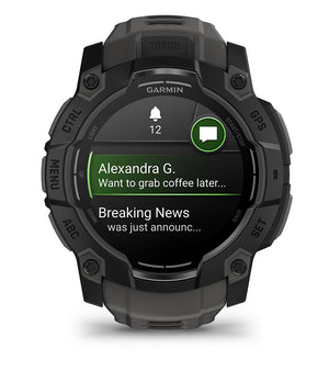 Instinct® 3 – 50 mm, AMOLED, Schwarz Mit Charcoal Riemen – Garmin
