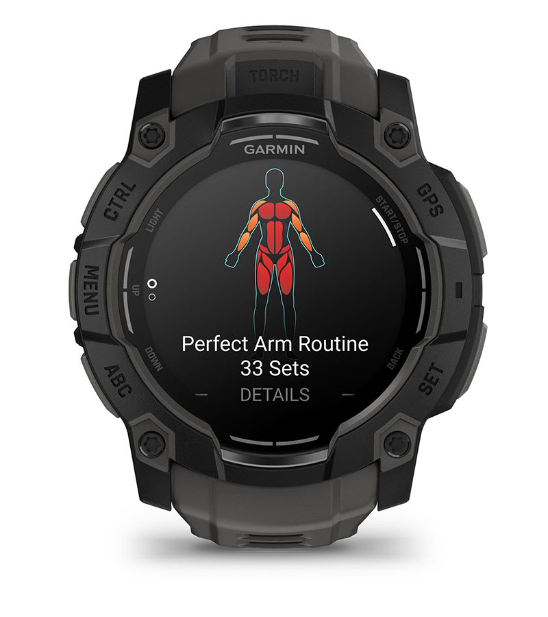 Instinct® 3 – 50 mm, AMOLED, Schwarz Mit Charcoal Riemen – Garmin