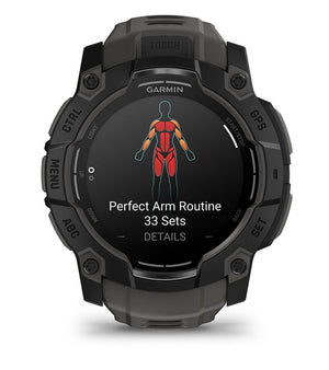 Instinct® 3 – 50 mm, AMOLED, Schwarz Mit Charcoal Riemen – Garmin