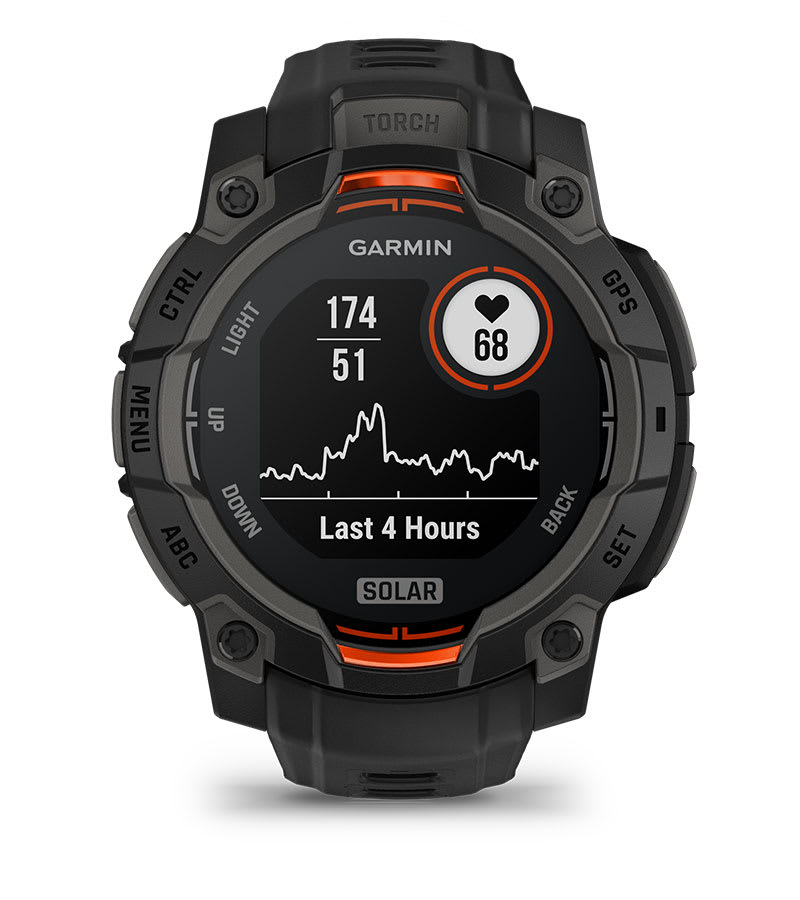 Instinct® 3 – 45 mm, Solar, Schwarz mit schwarzem Armband – Garmin