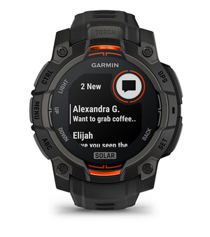 Instinct® 3 – 45 mm, Solar, Schwarz mit schwarzem Armband – Garmin