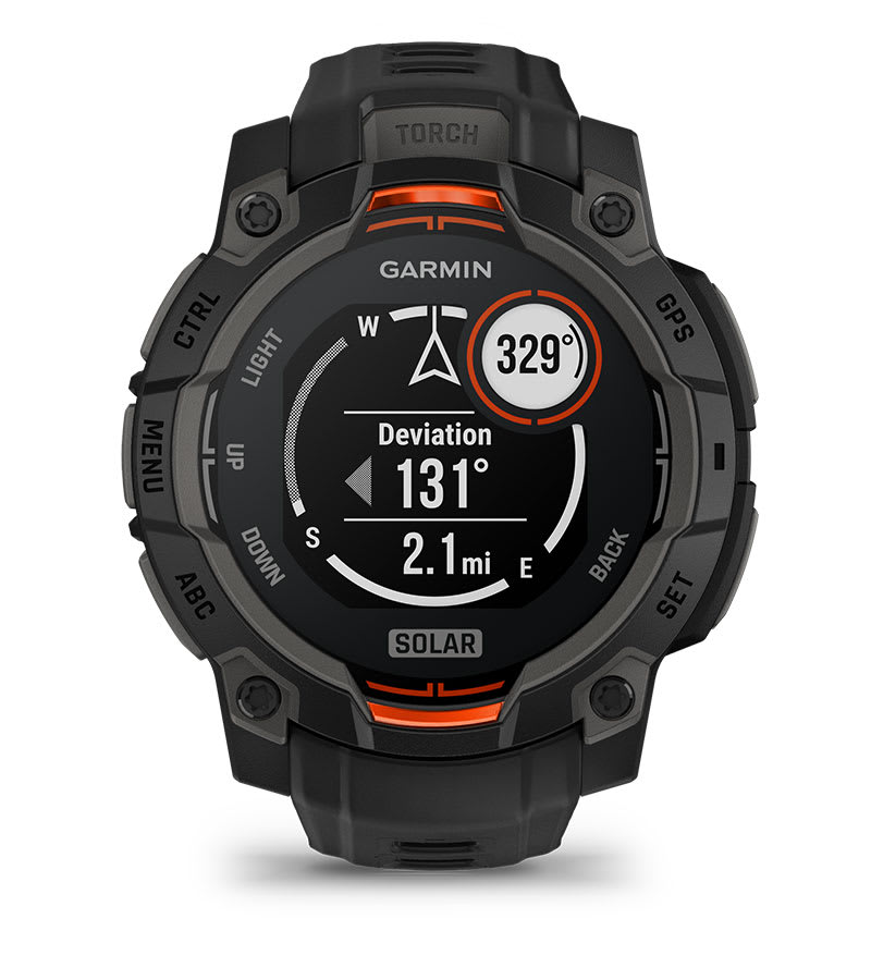 Instinct® 3 – 45 mm, Solar, Schwarz mit schwarzem Armband – Garmin