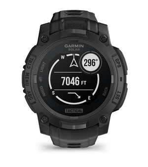 Instinct® 3 – 45 mm, Solar, Tactical Edition, Schwarz mit schwarzem Armband – Garmin