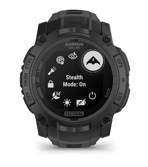 Instinct® 3 – 50 mm, Solar, Tactical Edition, Schwarz mit Schwarzem Armband – Garmin