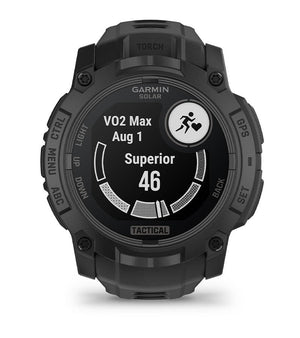 Instinct® 3 – 50 mm, Solar, Tactical Edition, Schwarz mit Schwarzem Armband – Garmin