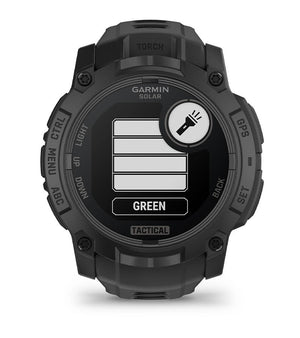 Instinct® 3 – 50 mm, Solar, Tactical Edition, Schwarz mit Schwarzem Armband – Garmin