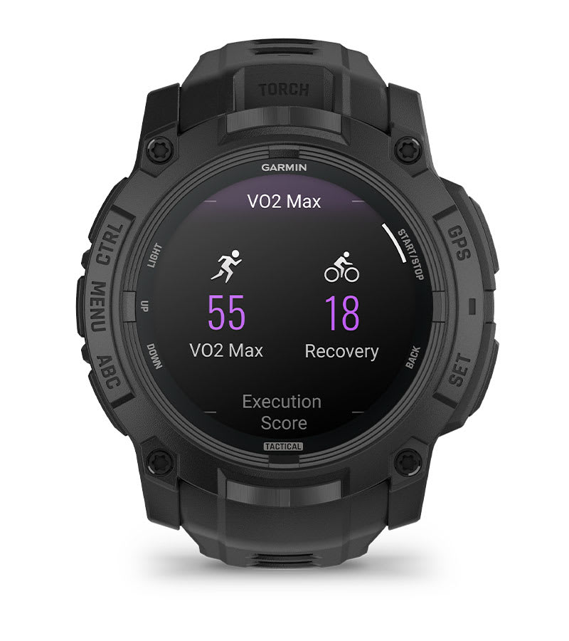 Instinct® 3 – 50 mm, AMOLED, Tactical Edition, Schwarz mit schwarzem Armband – Garmin