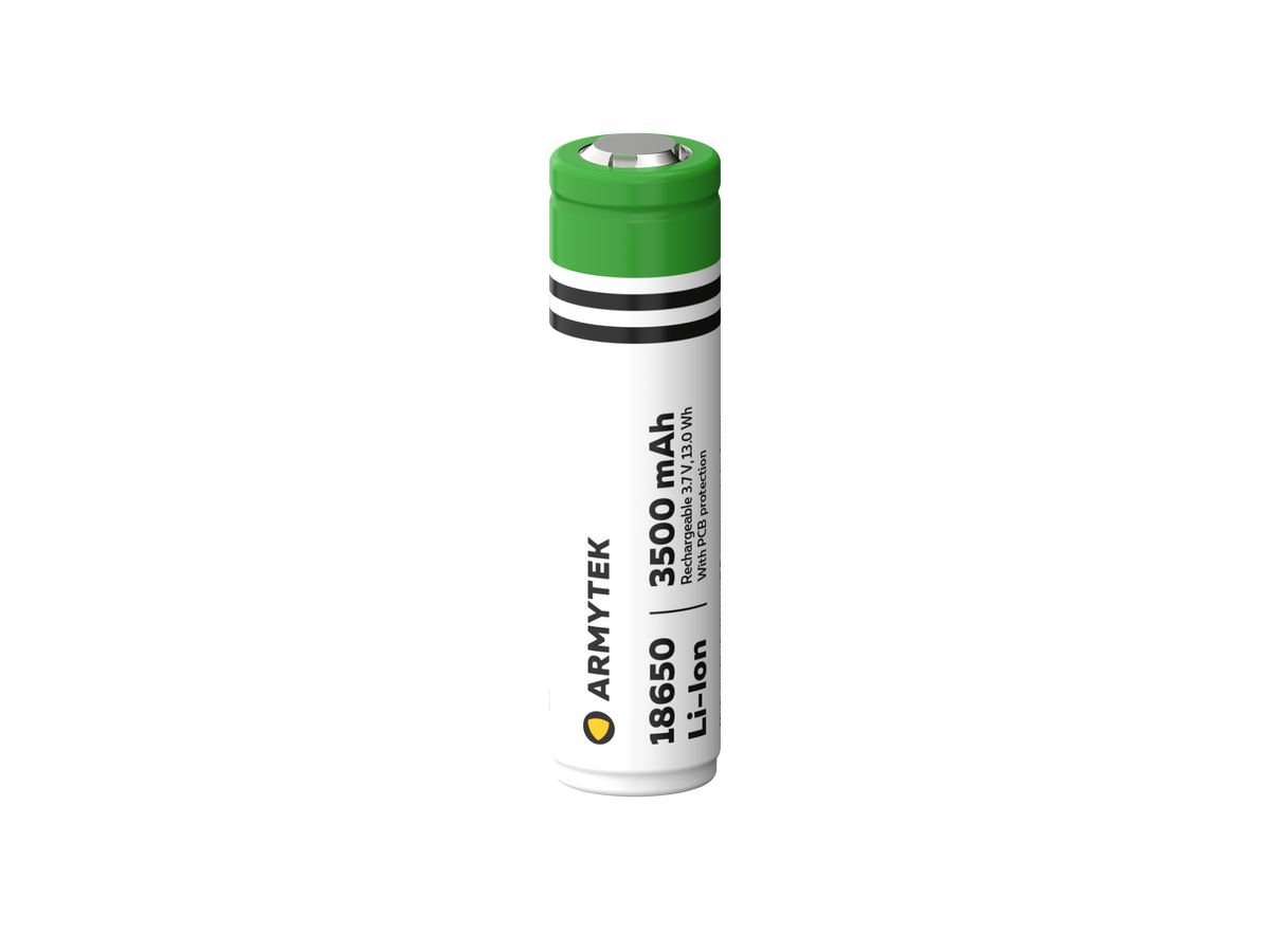 18650 Li-Ion 3500mAh Akku, geschützt, wiederaufladbar - Armytek