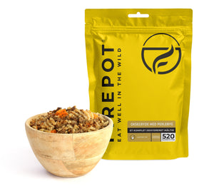 Rindergulasch mit Perlgraupen – Firepot