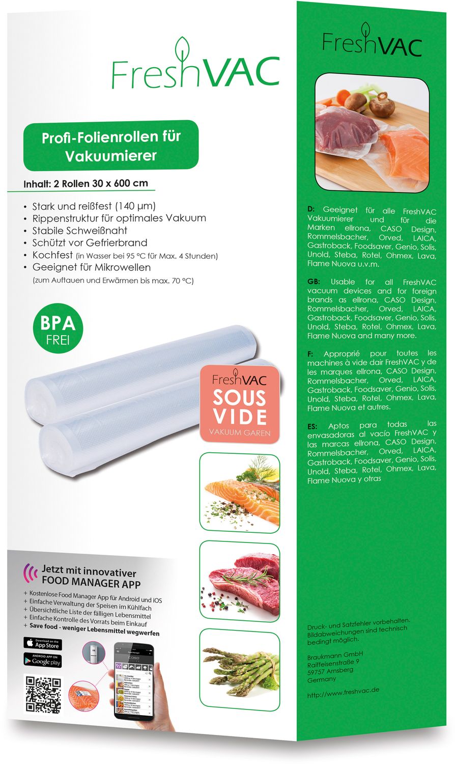 FreshVAC Pro Folienrollen 30x600 cm – FreshVAC