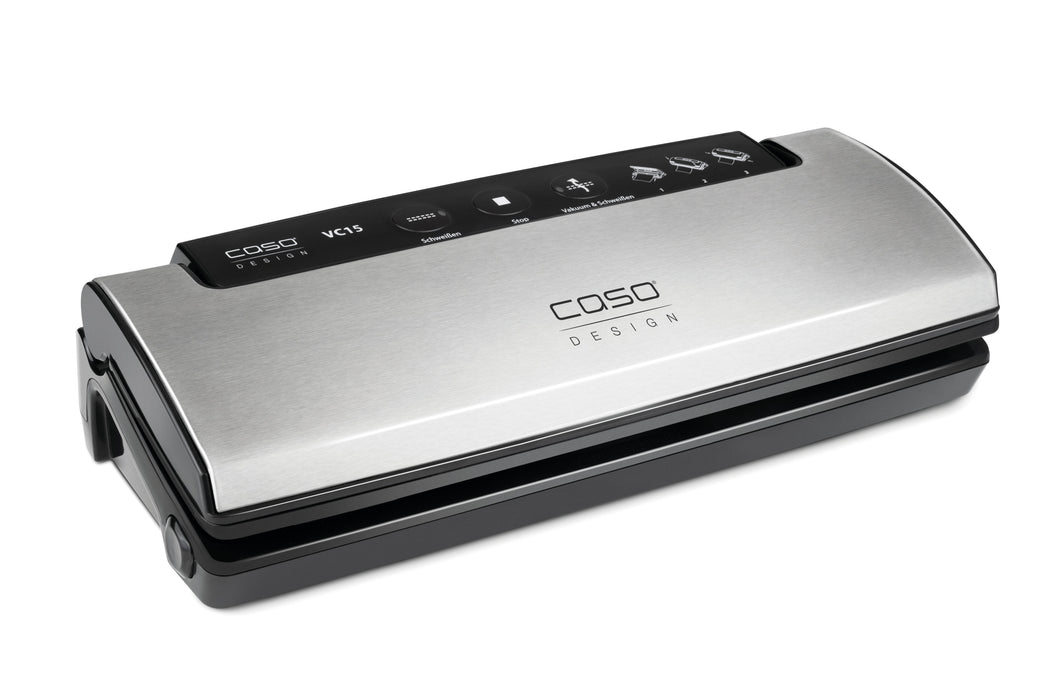 Vakuumierer VC15 Inox 9 L/min, 1 Schweißdraht, -0,7 bar, Stopp-Taste - Caso