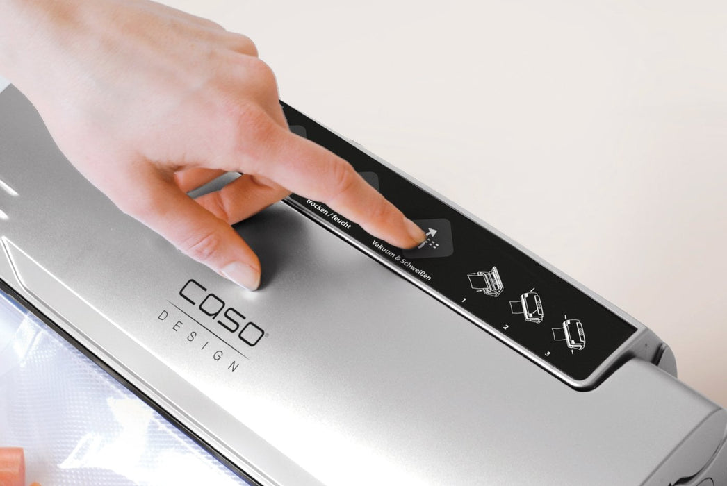 Vakuumierer VC15 Inox 9 L/min, 1 Schweißdraht, -0,7 bar, Stopp-Taste - Caso