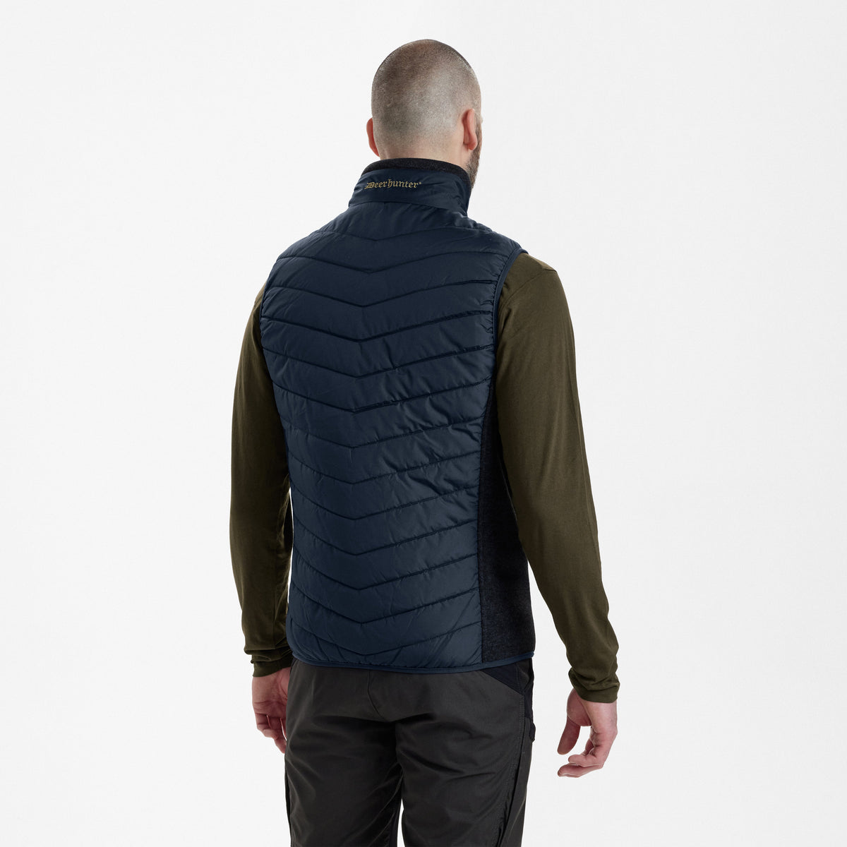 Moor Gesteppte Weste mit Strick - Blau - Deerhunter