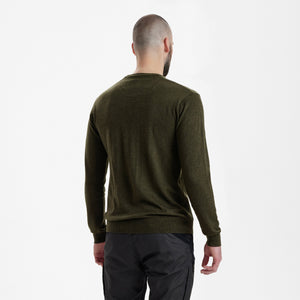 Kingston Strickpullover mit Rundhalsausschnitt - Green Melange – Deerhunter