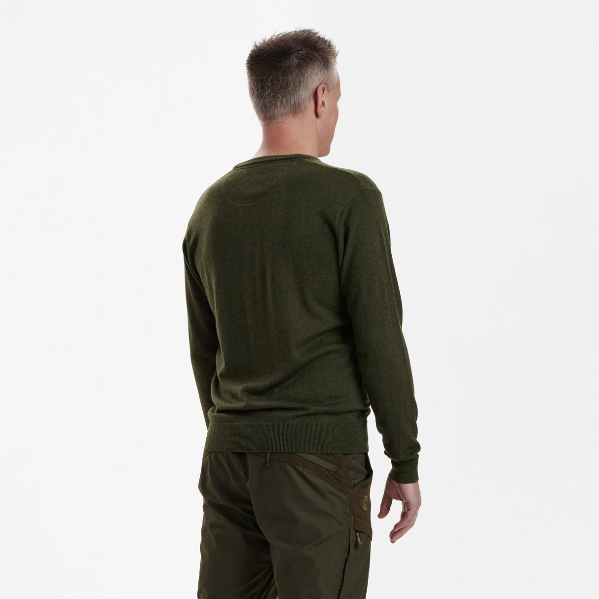 Kingston Strickpullover mit V-Ausschnitt - Green Melange – Deerhunter