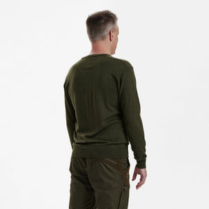 Kingston Strickpullover mit V-Ausschnitt - Green Melange – Deerhunter