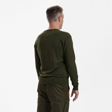 Kingston Strickpullover mit V-Ausschnitt - Green Melange – Deerhunter