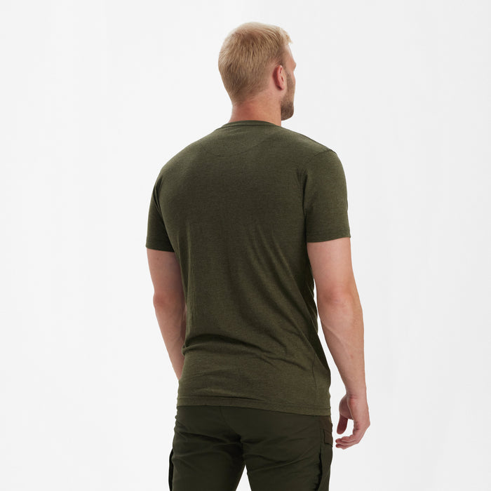 Basic 2er-Pack T-Shirt Adventure Green Melange - Deerhunter