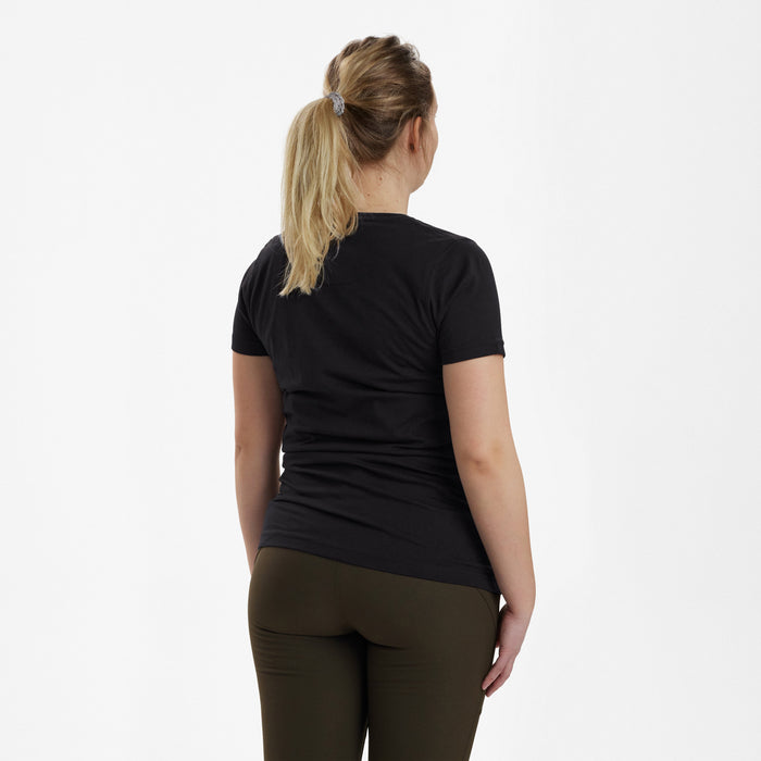 Damen T-Shirt mit Logo Schwarz - Deerhunter