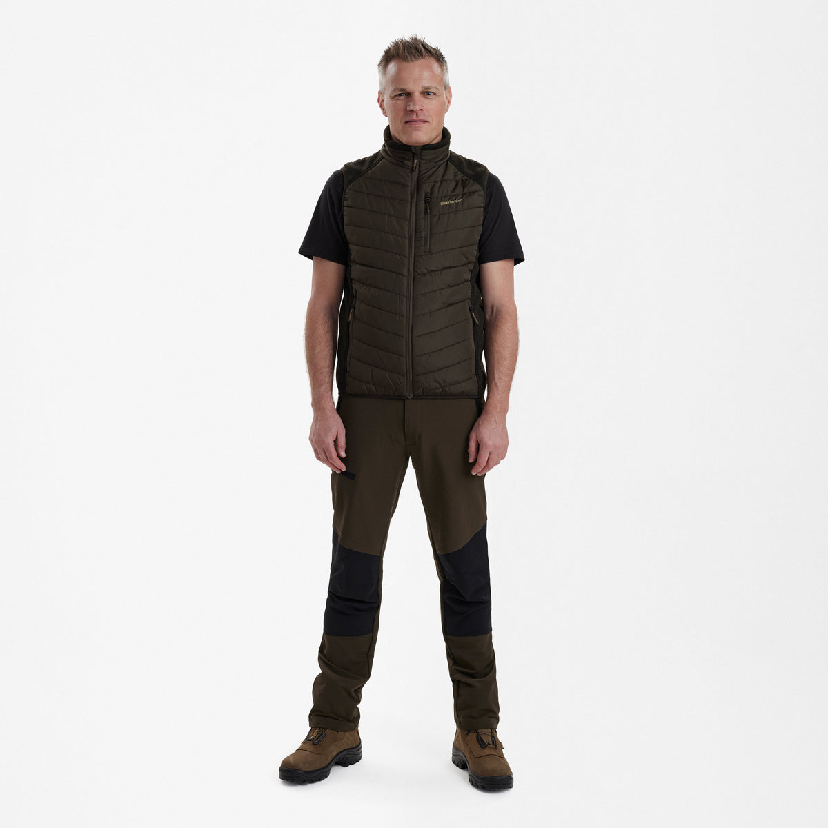 Moor Gepolsterte Weste mit Strick - Braun - Deerhunter