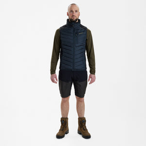 Moor Gesteppte Weste mit Strick - Blau - Deerhunter