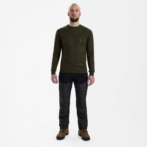 Kingston Strickpullover mit Rundhalsausschnitt - Green Melange – Deerhunter