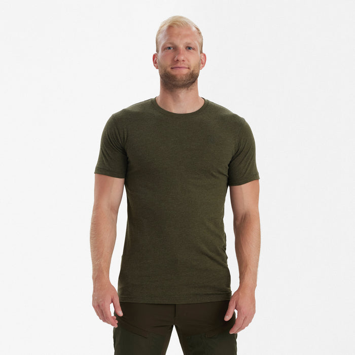 Basic 2er-Pack T-Shirt Adventure Green Melange - Deerhunter