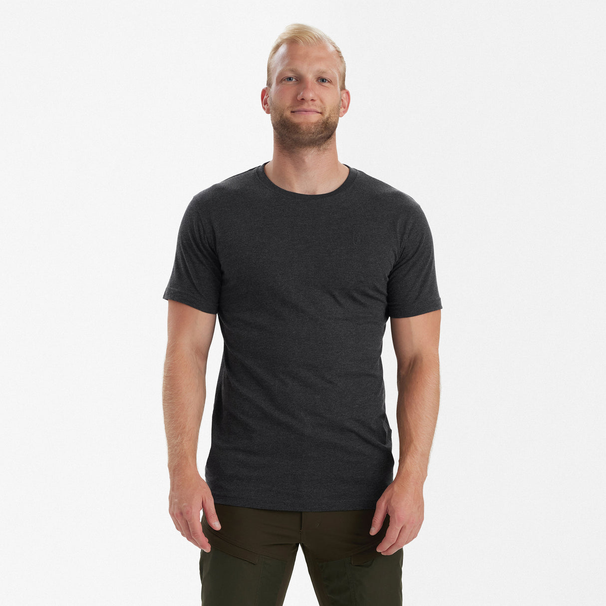 Basic 2er-Pack T-Shirt Adventure Green Melange - Deerhunter