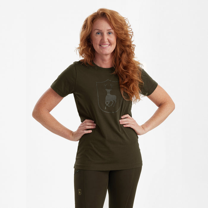 Damen T-Shirt mit Logo Fallen Leaf - Deerhunter